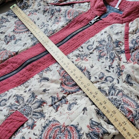 FREE PEOPLE reversible BELARIO QUILTED COTTON FALL ZIP JACKET COAT MEDIUM M L XL - Picture 2 of 14